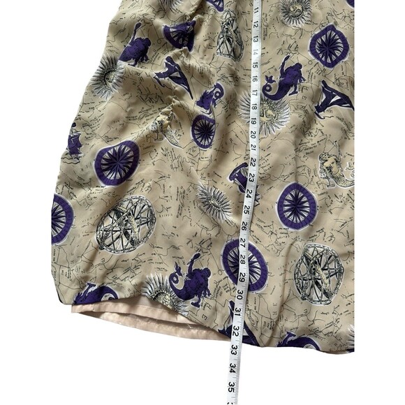 Liz Baker Elastic Back Waist Nautical Sailor Map MIDI Skirt Sz 18w/38 Lined - Picture 3 of 5